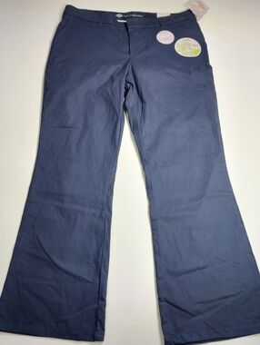 NWT Dickies Women’s 18R Slim Stretch Twill Bootcut Pants Blue/Grey Work Casual